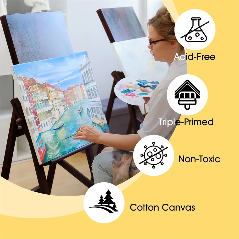 10PCS White Mini Stretched Artists Canvas Small Art Board Acrylic/Oil Paint Blank Canvas Drawing Toys Supply Home School DIY