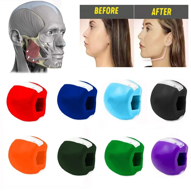 Hot Sale Jaw Trainer Facial Muscle Exercise Artifact Face Jaw Line  Masticator Silicone Masseter Fitness Ball Equipment For Home