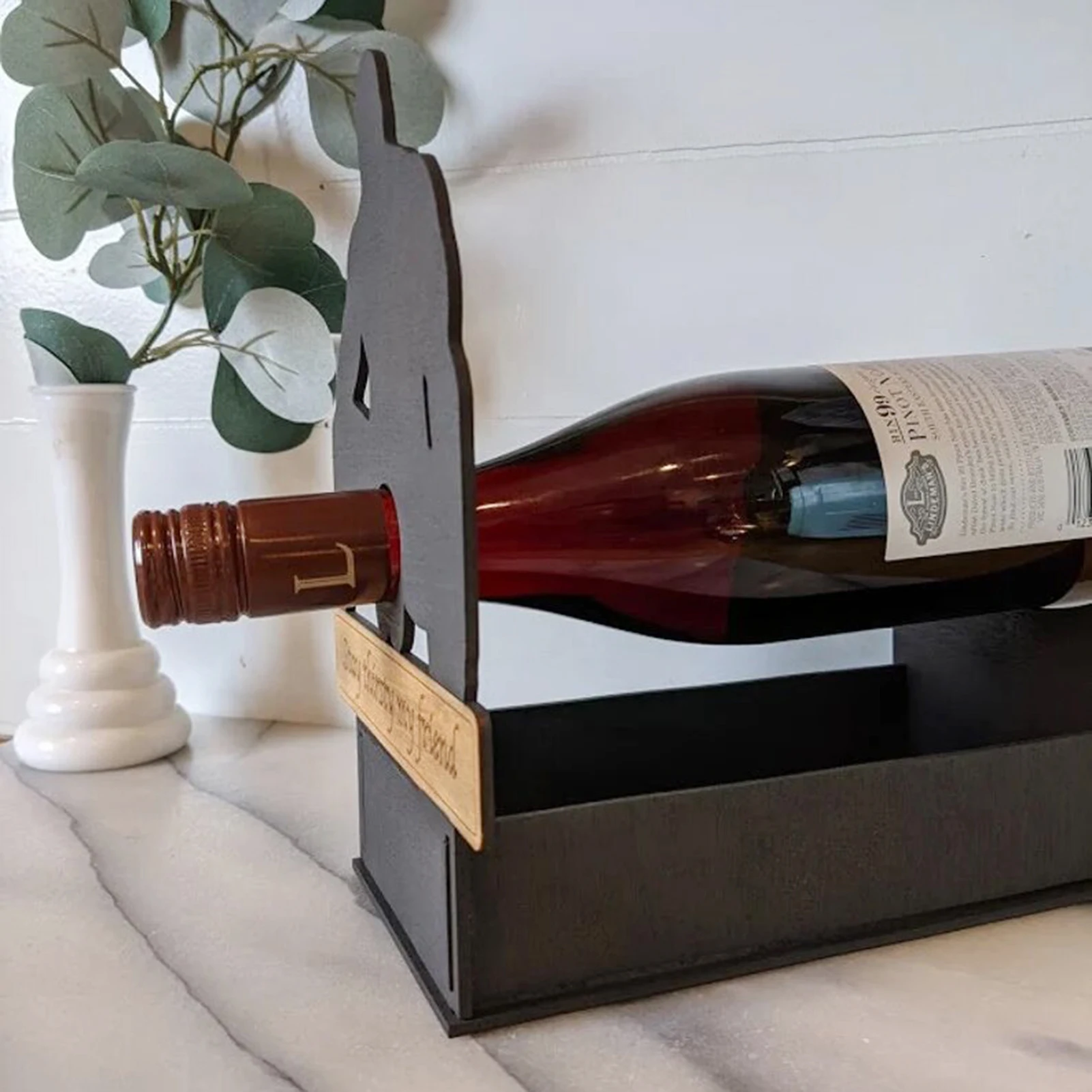 LIGHFOOT Wine Holder Red Wine Bottle Unique Metal Novelty Gift for Men Unique Kitchen Home Decoration 