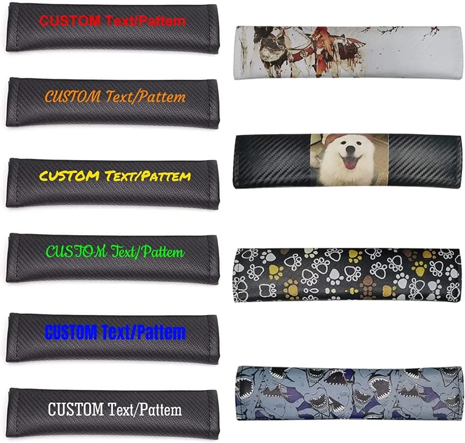 

Car Seat Belt Cover Custom Text Color Leather 2pcs Vehicle Safety Belt Protect Interior Car Accessories