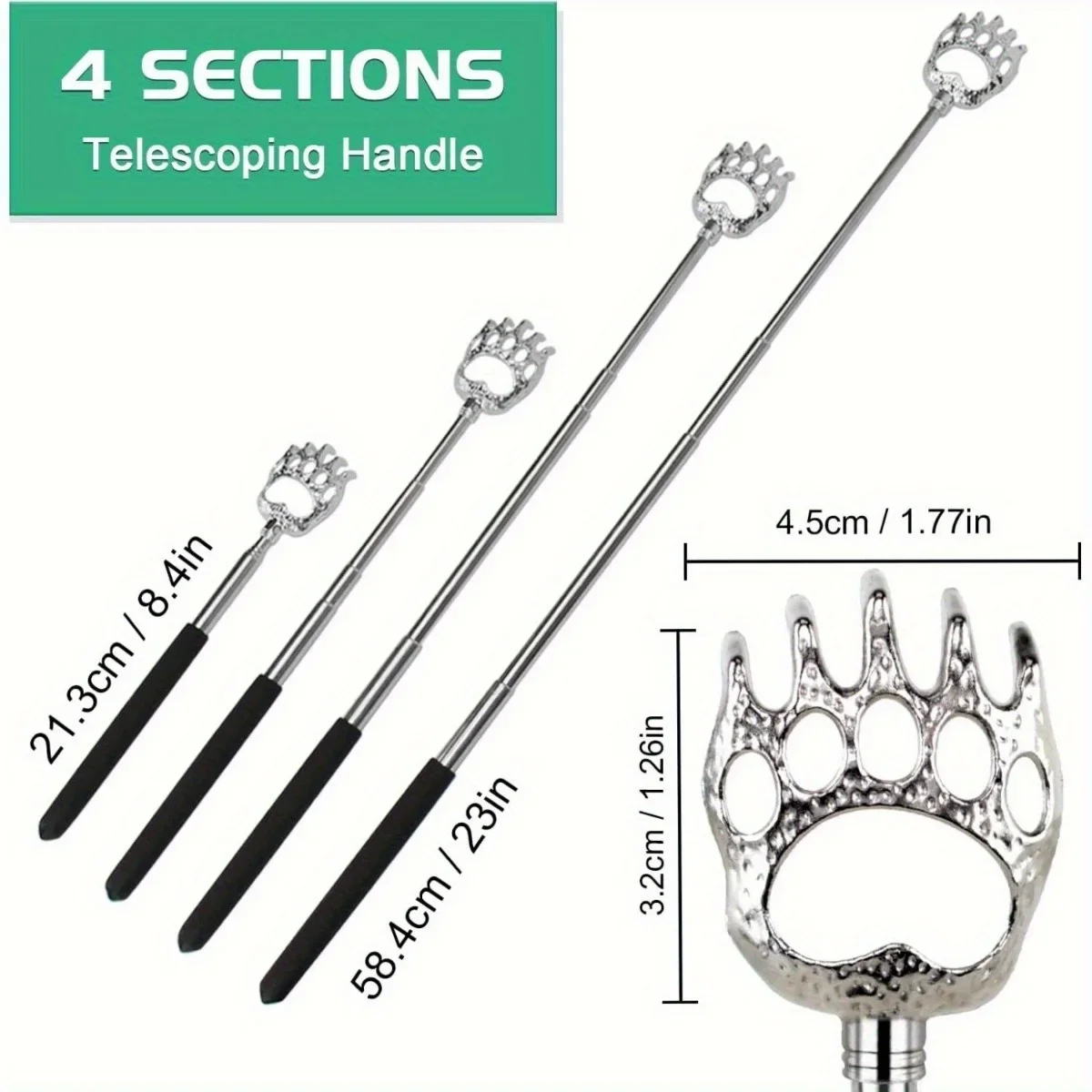 3PCS/SET Different Back Scratcher Portable Telescoping Extendable Back Massager Tool for Thanksgiving Birthday Christmas Gifts