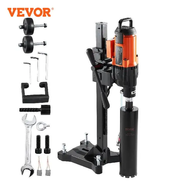 18 200mm diamond wet bit concrete perforator core drill for installation of air conditioning drainage brocas para VEVOR 2500W 750RPM Diamond Core Drill Machine Concrete Core Drill Rig Casters Electric Concrete Core Drilling Machine