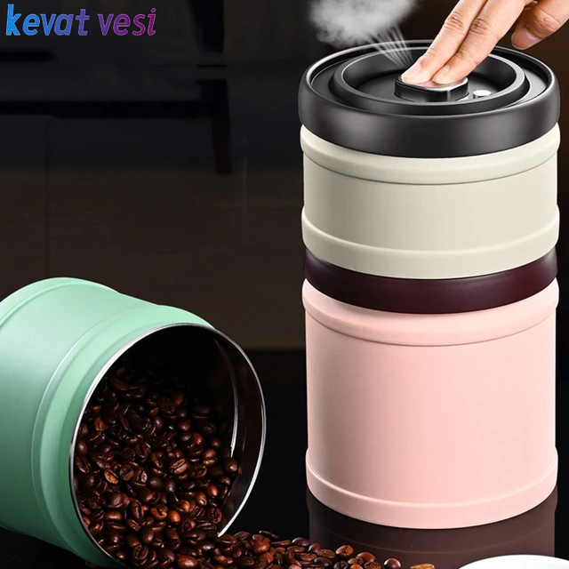 Kaffee kanister luftdicht Edelstahl Lebensmittel gläser mit Löffel Behälter  für Bohnen Boden Tee Mehl Müsli Zucker Küche verwenden - AliExpress