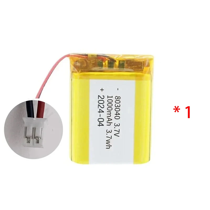 2 Stück 3,7 V 1000 MAh Lipo Akku Mit JST-Anschluss – 803040 Format, Für SENA 10C Headset & Mehr