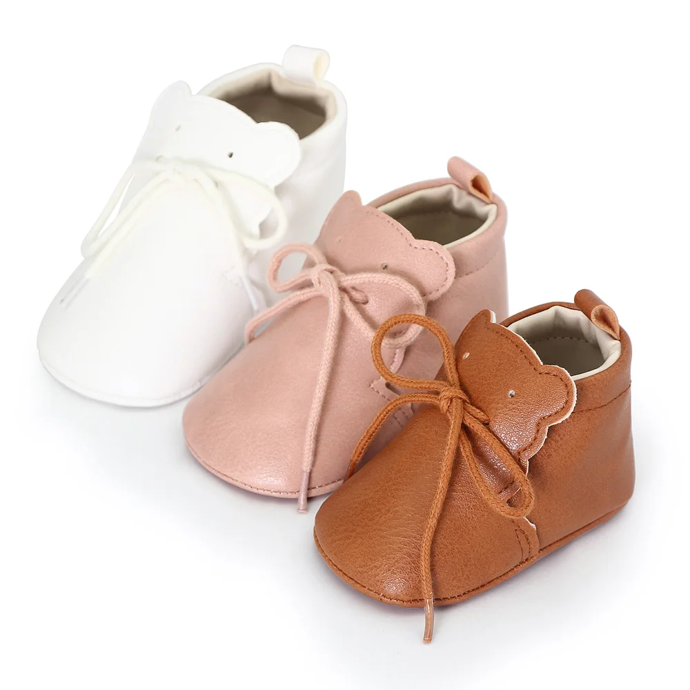 Baby PU Shoes Ankle-covered Little Boots Soft and Warm for Spring and Autumn Toddler Prewalking Shoes for 0-18 Months First Step 2
