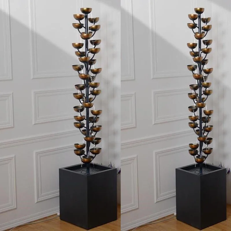 

Large floor to ceiling iron flow table fountain ornament