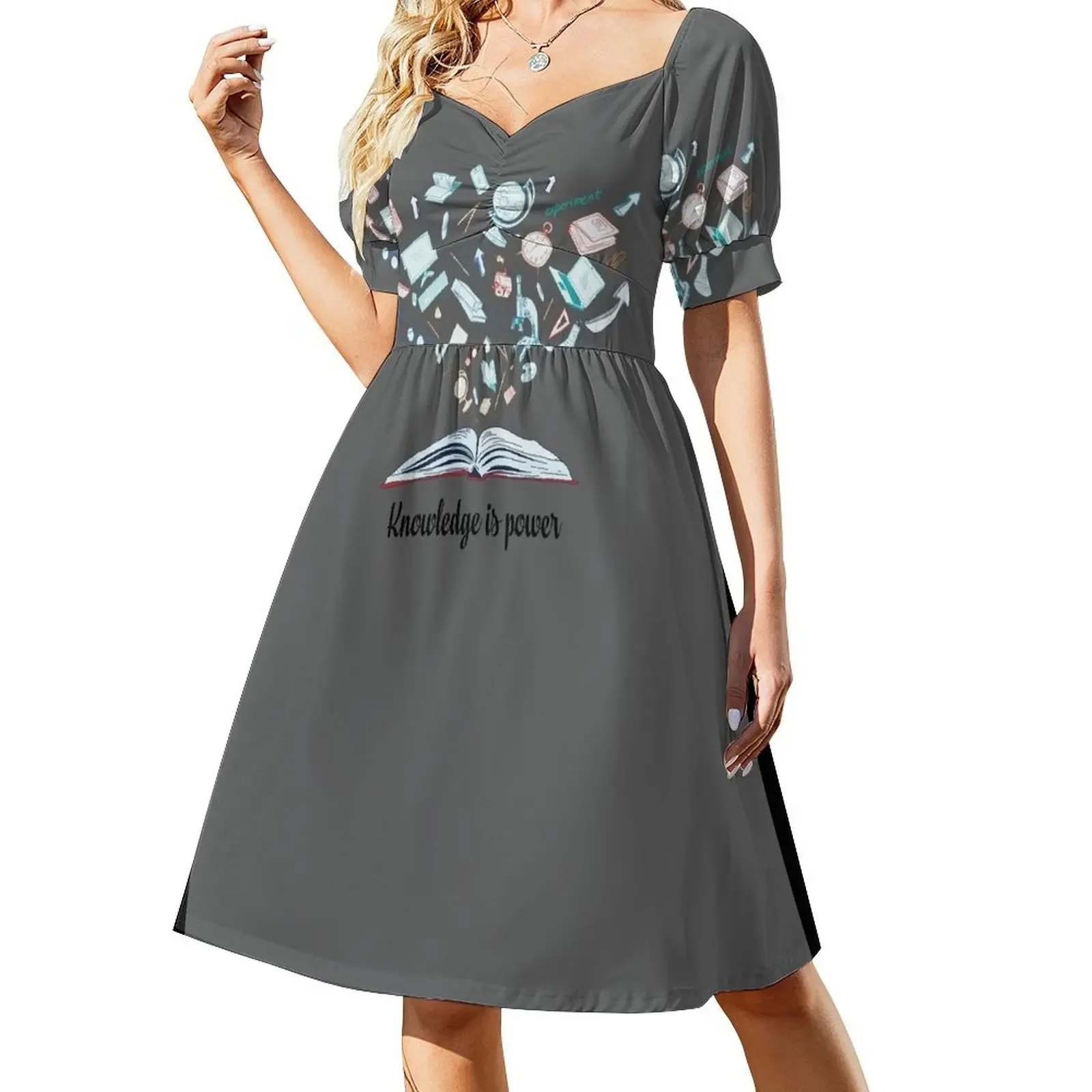 El conocimiento es poder, cita literaria, vestido sin mangas, vestido de noche, vestidos de cóctel, vestidos de verano para mujer, vestido
