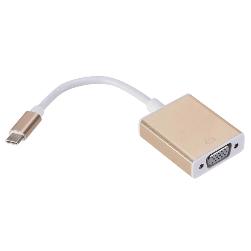 Type-C 3.1 Type C To VGA Adapter Converter Slim Design 10Gbps 24pin Connector Mini Size HD for Tablets/Monitor/Projector/TV