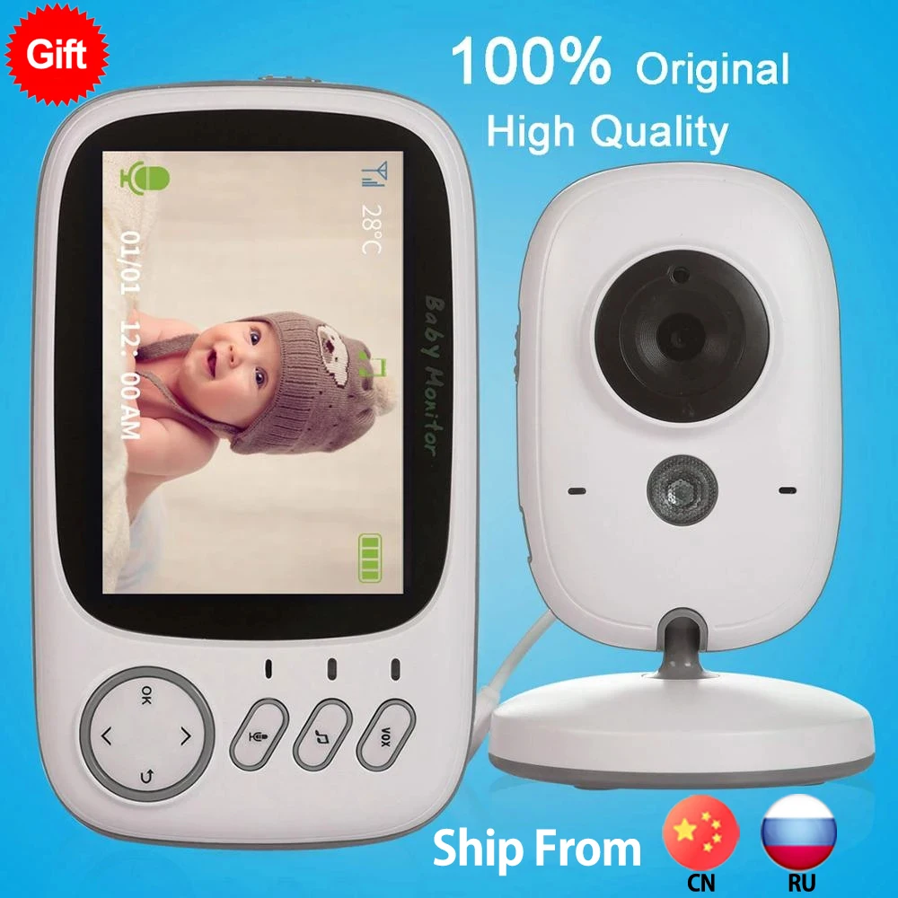 VB603 3.2 inch LCD Baby Monitor  IR Night Vision Security Temperature Camera Nanny Temperature Monitoring Lullaby 2 Way Audio