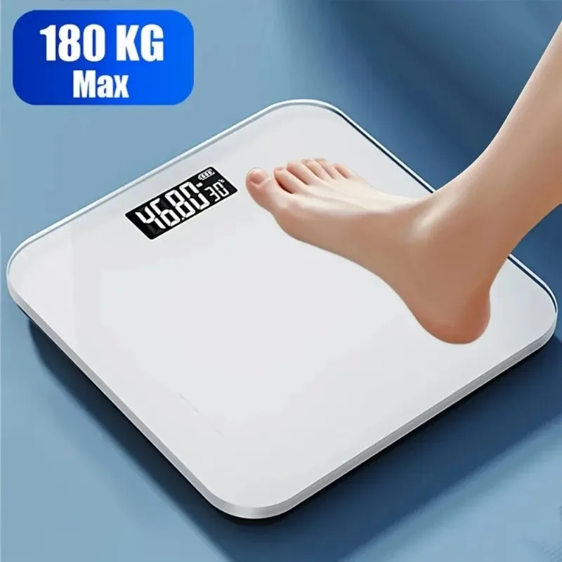 Bathroom Scale with LED Display Temperature Sensor kg Precision for Home Gym - 5
