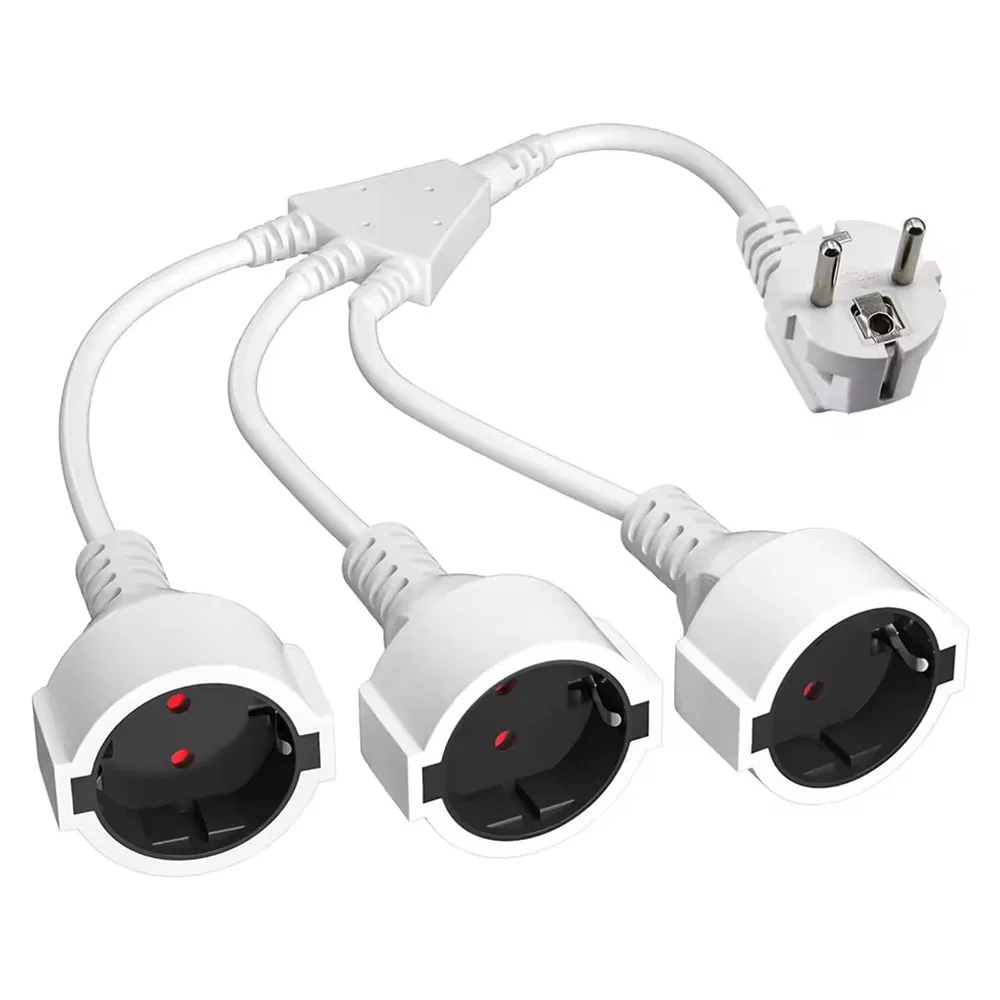 EU Power Extension Cord,Extension Line,1 to 2/3 Electric Cable, Wire,Double/Triple Plug Adapter,Kindersicherung,For home,Office 1