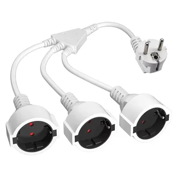 EU Power Extension Cord,Extension Line,1 to 2/3 Electric Cable, Wire,Double/Triple Plug Adapter,Kindersicherung,For home,Office 1
