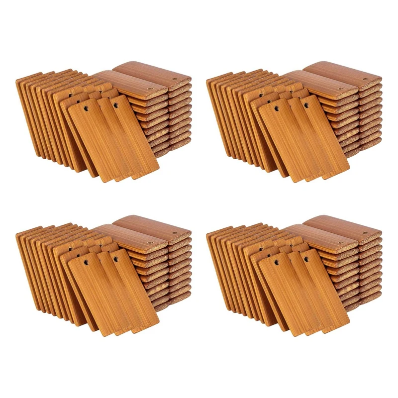 

Прямоугольные деревянные бирки для брелоков, 200 шт., 45 х20 мм, незаконченная бирка из бамбука