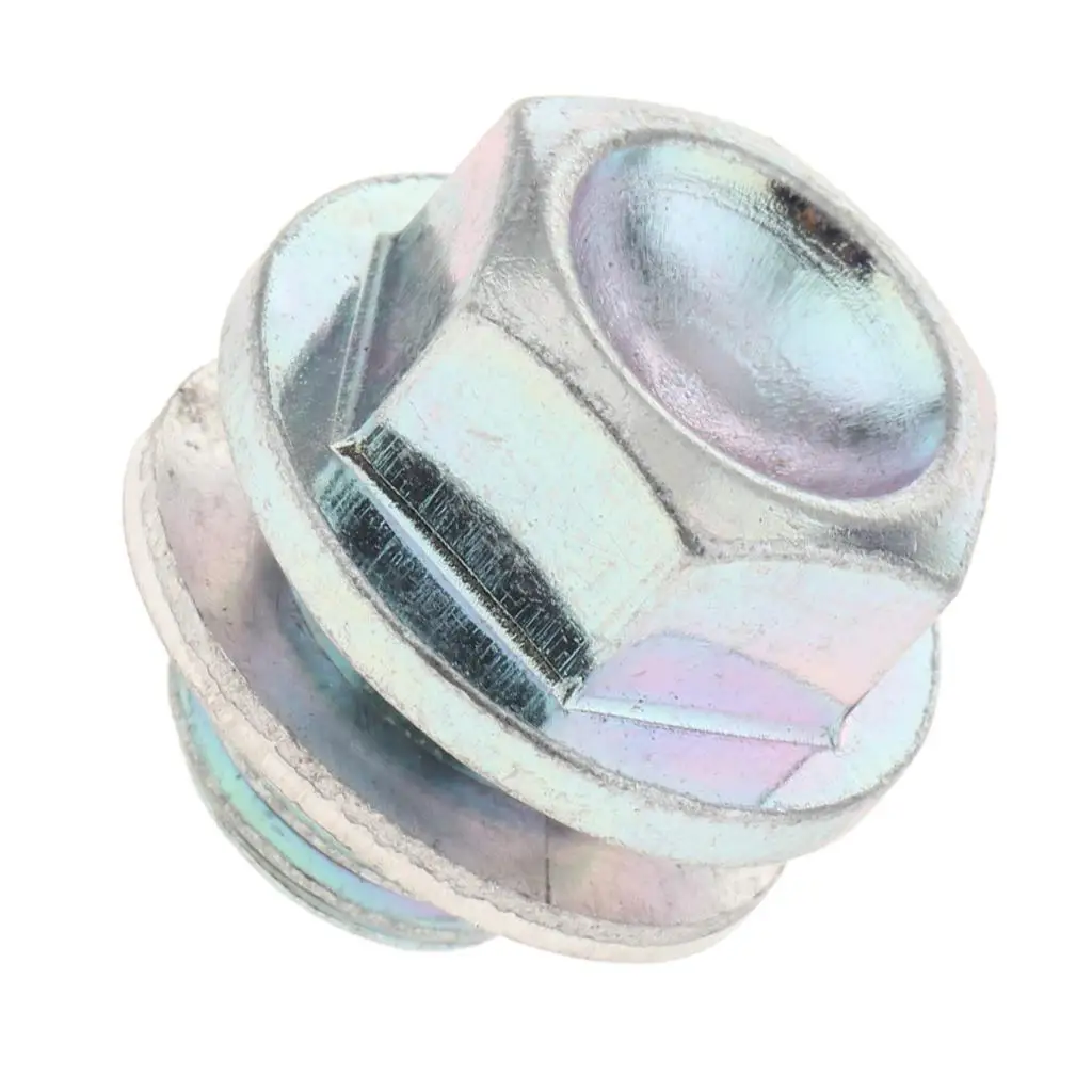 Silver Anodized Magnetic Engine Oil Pan Drain Plug/Bolt W/ Crush Washer M14*12mm