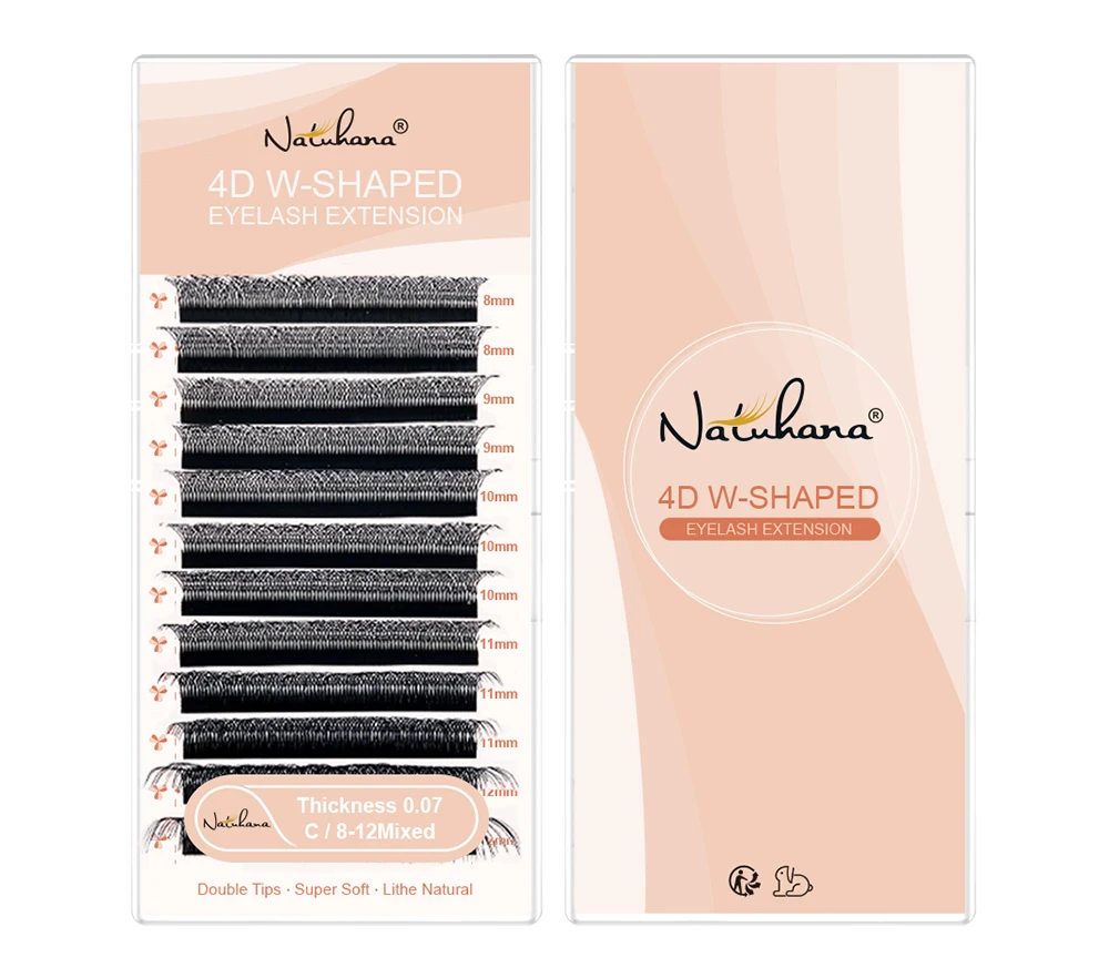 NATUHANA Doppel-W-Form Vorgefertigte Volumen-Wimpern 3D 4D 5D Wimpernverlängerungen Natürliche Weiche Künstliche Wimpern Einfach zu Greifen Make-up-Tools – Detail 22