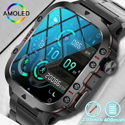 New Rugged Military Black Smart Watch Men For Android Xiaomi Ios 3ATM Waterproof Sport Fitness Ai Voice Smartwatch Outdoor 2024