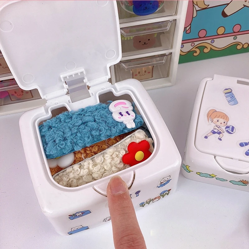 Kawaii Cartoon INS Style Multi-functional Desk Organizer Box Cosmetics Makeup Accessories Storage Box Office Stationery stationery organizer desktop storage box desktop storage kit stationery storage box storage drawer boxes