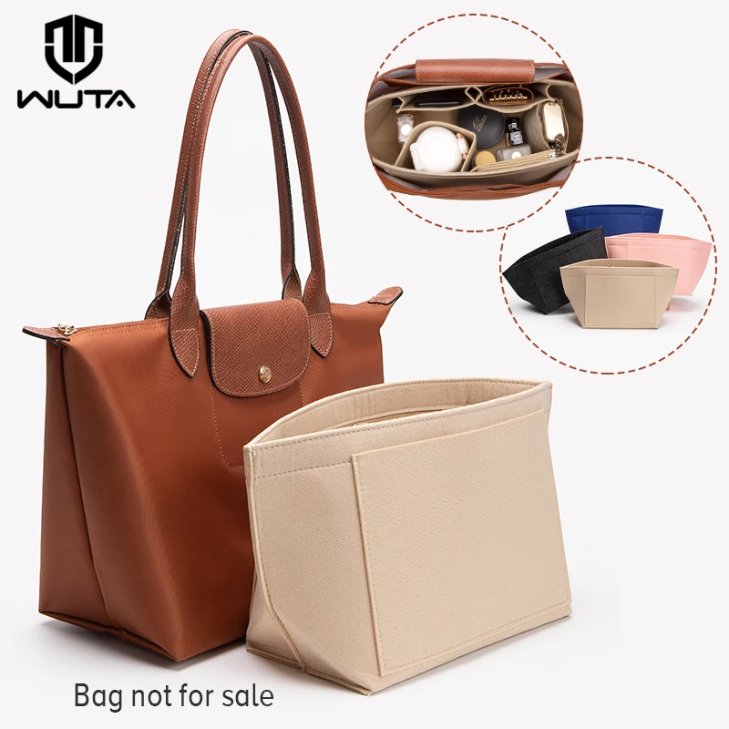 WUTA Felt Bag Organizer For Longchamp S/M/L Tote Bag Purse Organizer Insert Handbag Storage Cosmetic Liner Bag Support Shaper