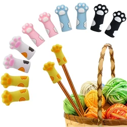 Multi-Color Silicone Knitting Needle Point Protectors - Cat Claw Design (10 pcs in total)