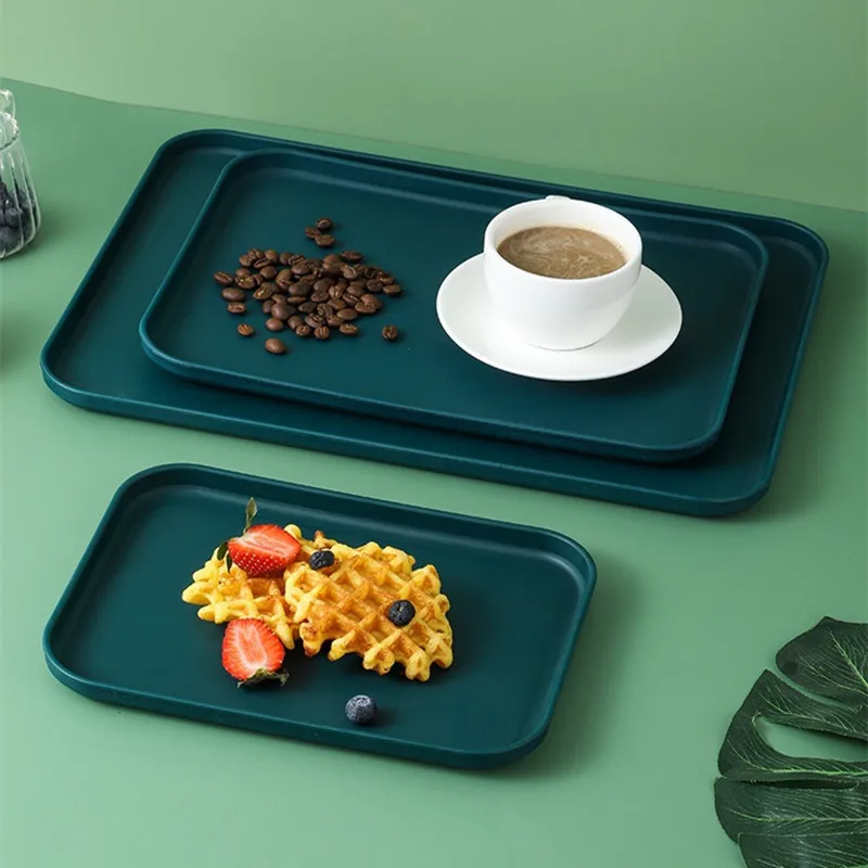 Nordic Style Food Storage Tray Rectangular Shallow Plate Creative Fruit Bread Barbecue Pastry Dishes Kitchen Utensil 4