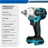 2 IN 1 Brushless Cordless Electric Impact Wrench 1/2 inch Screwdriver Socket Power Tools Compatible for Makita 18V（no battery） 2