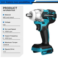 2 IN 1 Brushless Cordless Electric Impact Wrench 1/2 inch Screwdriver Socket Power Tools Compatible for Makita 18V（no battery） 2
