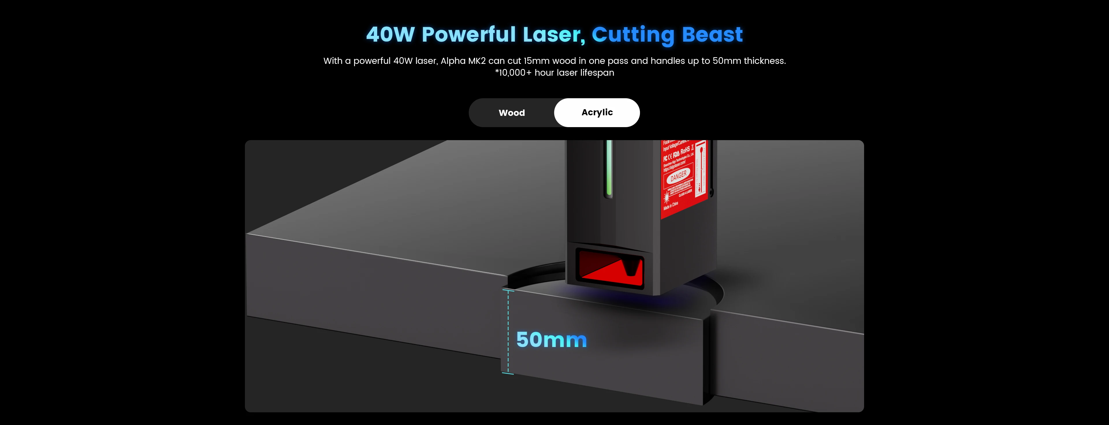 AlgoLaser Laser Engraver 40W Output DIY Laser Cutter Machine Air Assist Lens Monitoring 30000mm/min CNC Engraving Metal Color