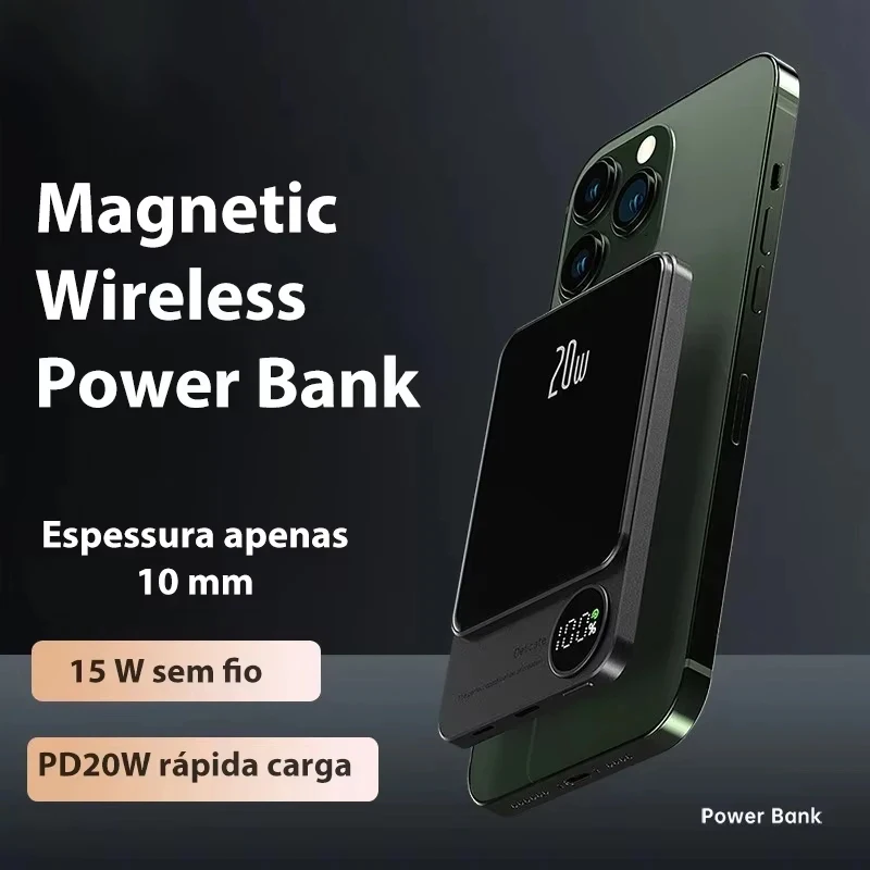 Magnetic Power Bank Ultra Thin 22.5W Fast Charging Portable Charger External Spare Battery for IPhone 16 15 Magsafe Powerbank 4