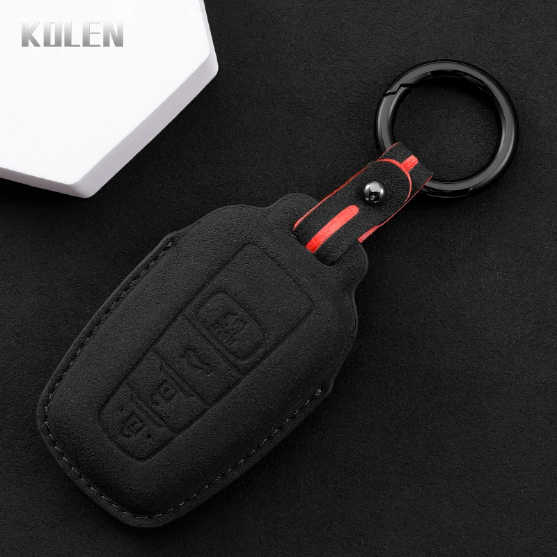 Leather Car Remote Key Case Cover Shell For Toyota Prius Camry Corolla CHR C-HR RAV4 Land Cruiser Prado 2 3 4 Button Accessories