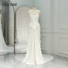FIDDY898 Strapless Bride Gown Special Mermaid Design Beaded Lace and Chiffon Skirt Sleeveless Lace-up Back QW01975 1