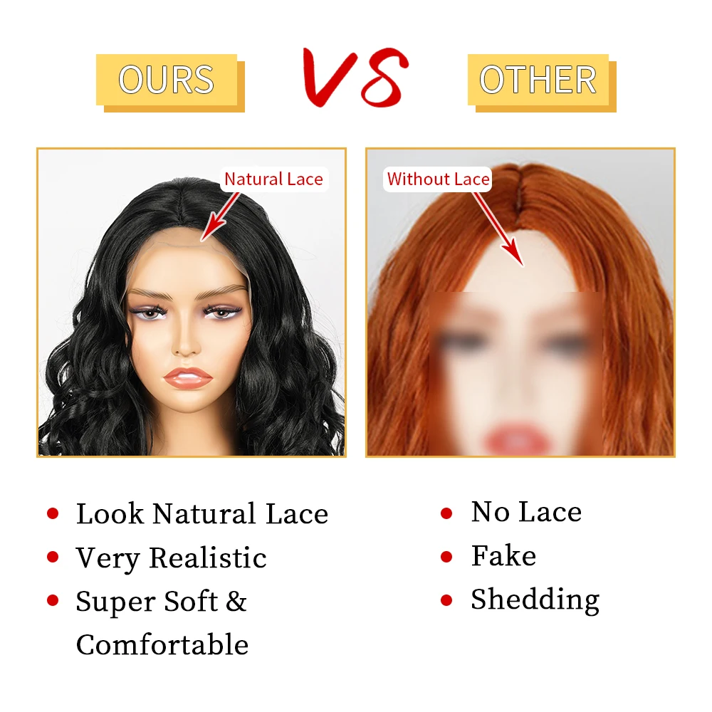 Long Body Wave Lace Front Wigs For Black Women 26 Inches  Synthetic Natural Color Middle Part Lace Hair Wigs Heat Resistant