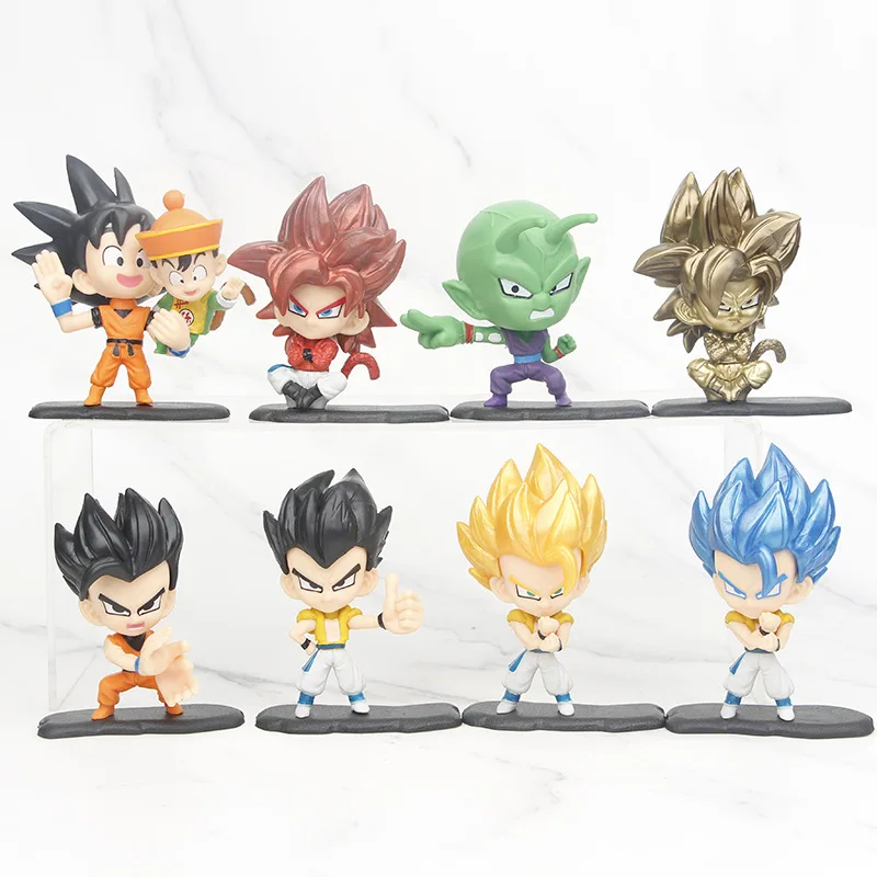 

8Pieces Dragon Ball Z Son Goku Son Gohan Anime Action Figure PVC toys Doll Collection figures for friends gifts