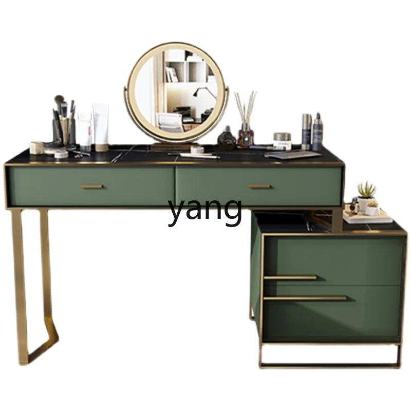 

L'm'm Modern Minimalist Bedroom Stone Plate Dresser High-Grade Small Apartment Integrated Solid Wood Makeup Table