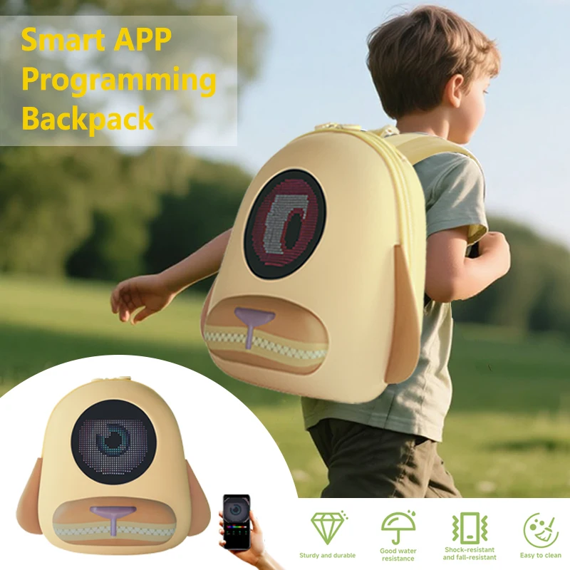 Children's backpack Glowing Eyes Backpack Girls' school backpack LED Display Holiday Gift Children's Birthday Bag