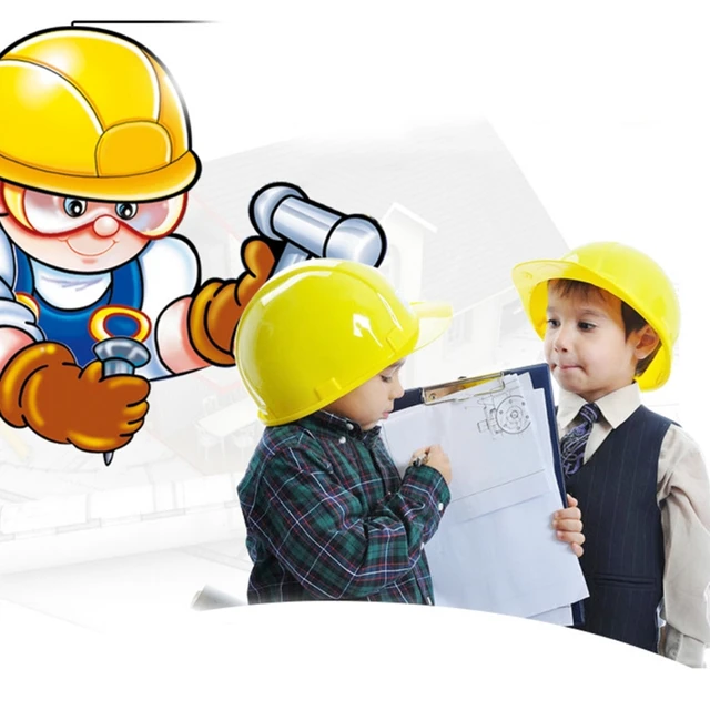Kids Realistic Helmet Toy Simulation Safety Helmet Construction Hard Hat Educational Toy for Pretend Play Game Boys Gift 1