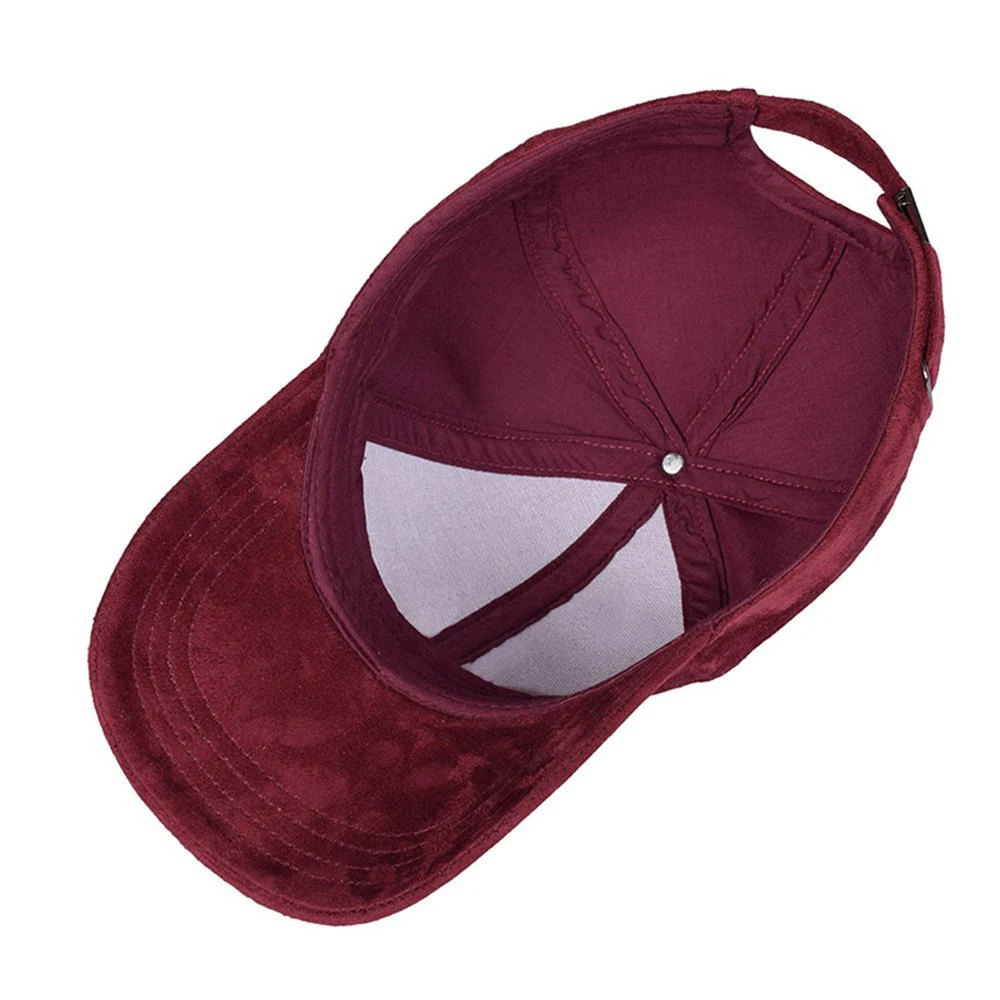 Classic Faux Leather Suede Baseball Cap Corduroy Dad Caps Adjustable Casual Low Profile Dad-Hat 5