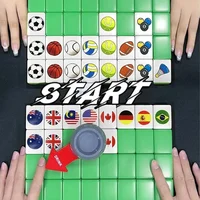 64 Blocks Leisure And Entertainment Mahjong Tile Game With Pattern Of Flag Ball 1/2 Players Funny Parent Child Game Toy Gift ﻿ 1