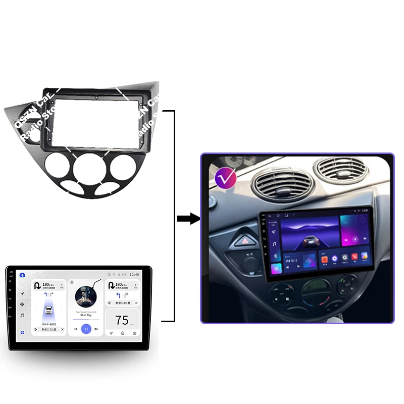  ǿŸ 1995 - 2001 Ŀ MK1 1998 - 2004  Ʈ ŰƮ, ڵ  DVD, GPS, Mp5 öƽ ٸ г , 2 Din, 9 ġ