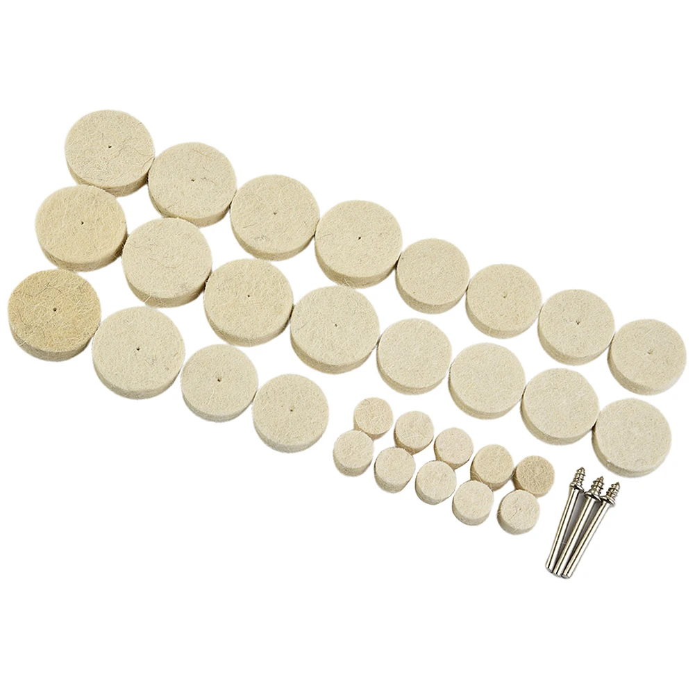 33pcs Buffing Wheel Kit Rotary Tool Accessory Felt Polishing Sanding Pads Grinder Disc Grinding Tool Replacement Accessories 33pcs 30 8mm 25 7mm 13 7mm wool polishing pads buffing angle grinder wheel felt polishing disc pad set with mandrel