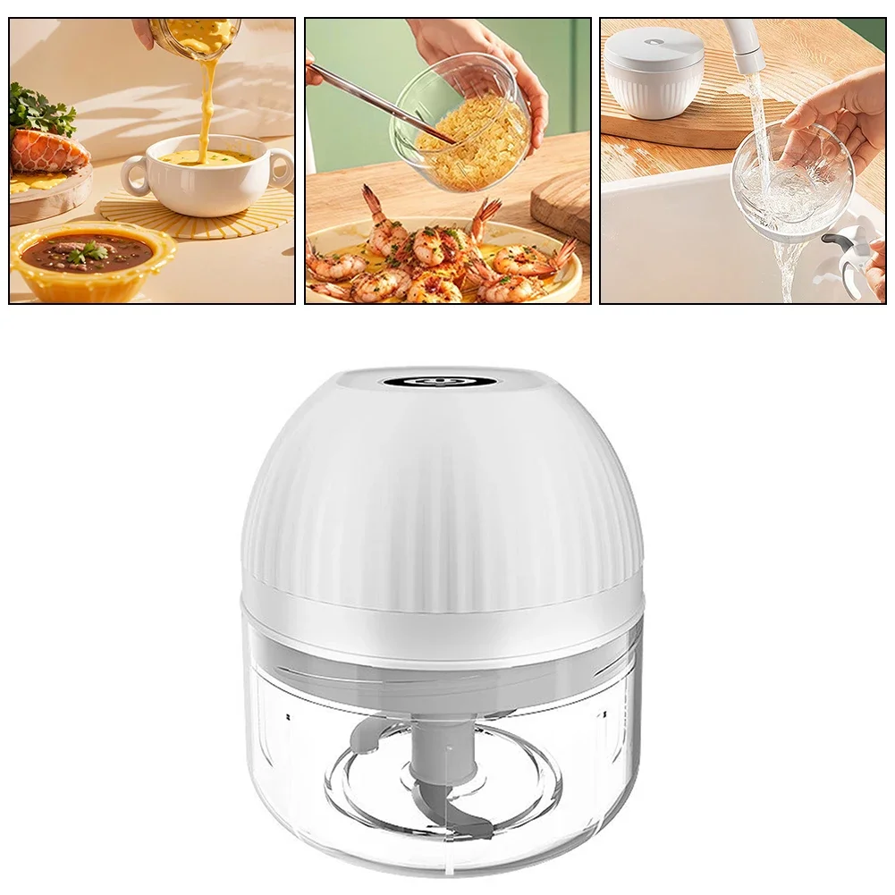 Electric Meat Grinder Home Garlic Pounder Catering Multifunctional Meat Grinder Small Chopper Food Safe Material 9.1*9.1*9cm 3