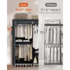 Portable Closet, 81.5 Inch Extra Large Capacity Wardrobe Closet with Cover, Easy to Assembly, Black PCT136B01 Wardrobes 4