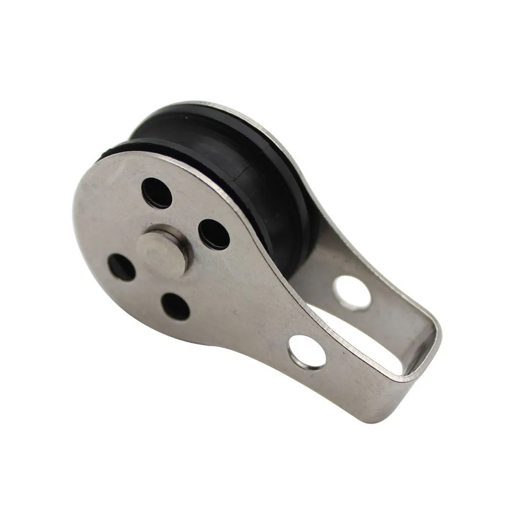 Timing Pulley 304 Stainless Steel Pulley Single Wheel Load Bearing Swivel Lifting Rope Pulley for Blocks Rope Runner Kayak Boat Accessories