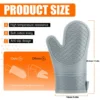 Silicone Oven Mitts, Heat Resistant 2 PCS Oven Mitts with Soft Cotton Lining, Non-Slip Grip Oven Glove, Kitchen Potholder BBQ 2