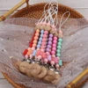 Baby Round Wood Dummy Holder Clip Silicone Cartoon Bow Bead Pacifier Chain For Care Teether Chew Toy Baby Pacifier Soother Chain 4