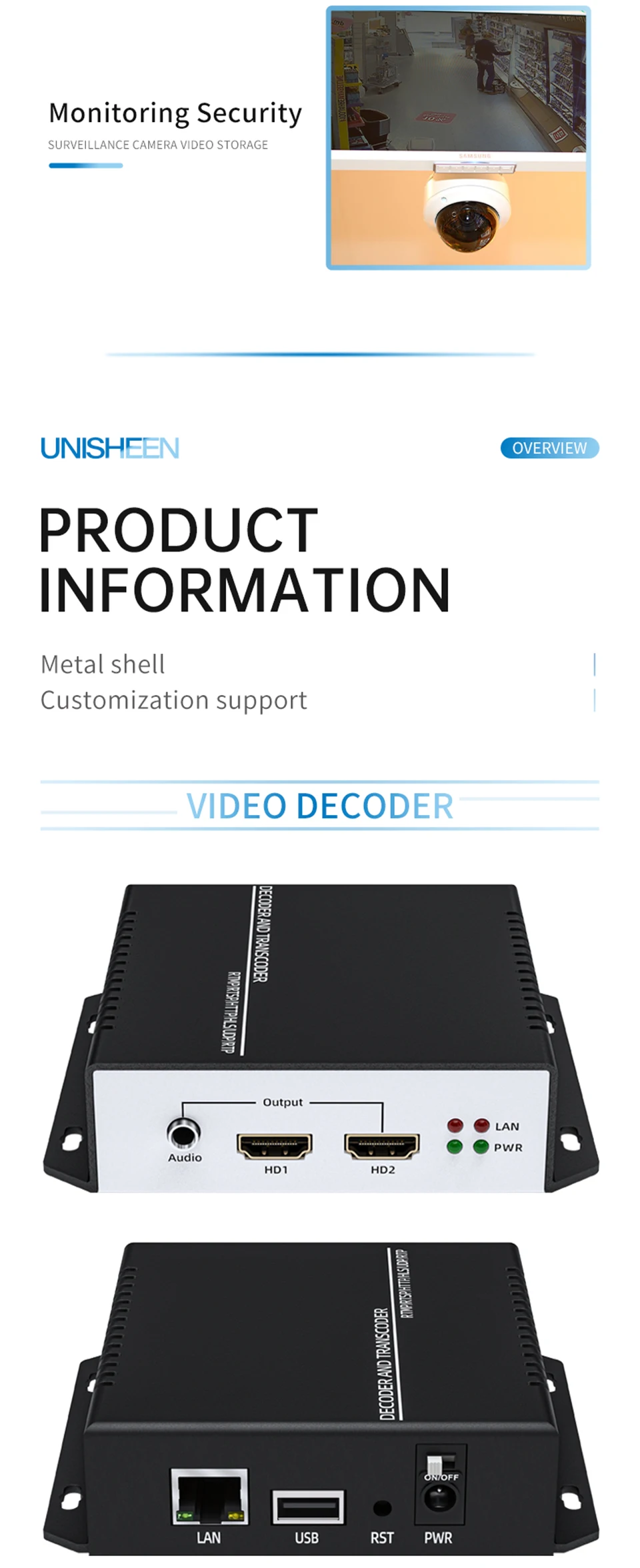 Topbox 4K60 Interlance Stream H.265 H.264 Transcoder SRT RTSP Rtmp HDMI Video De