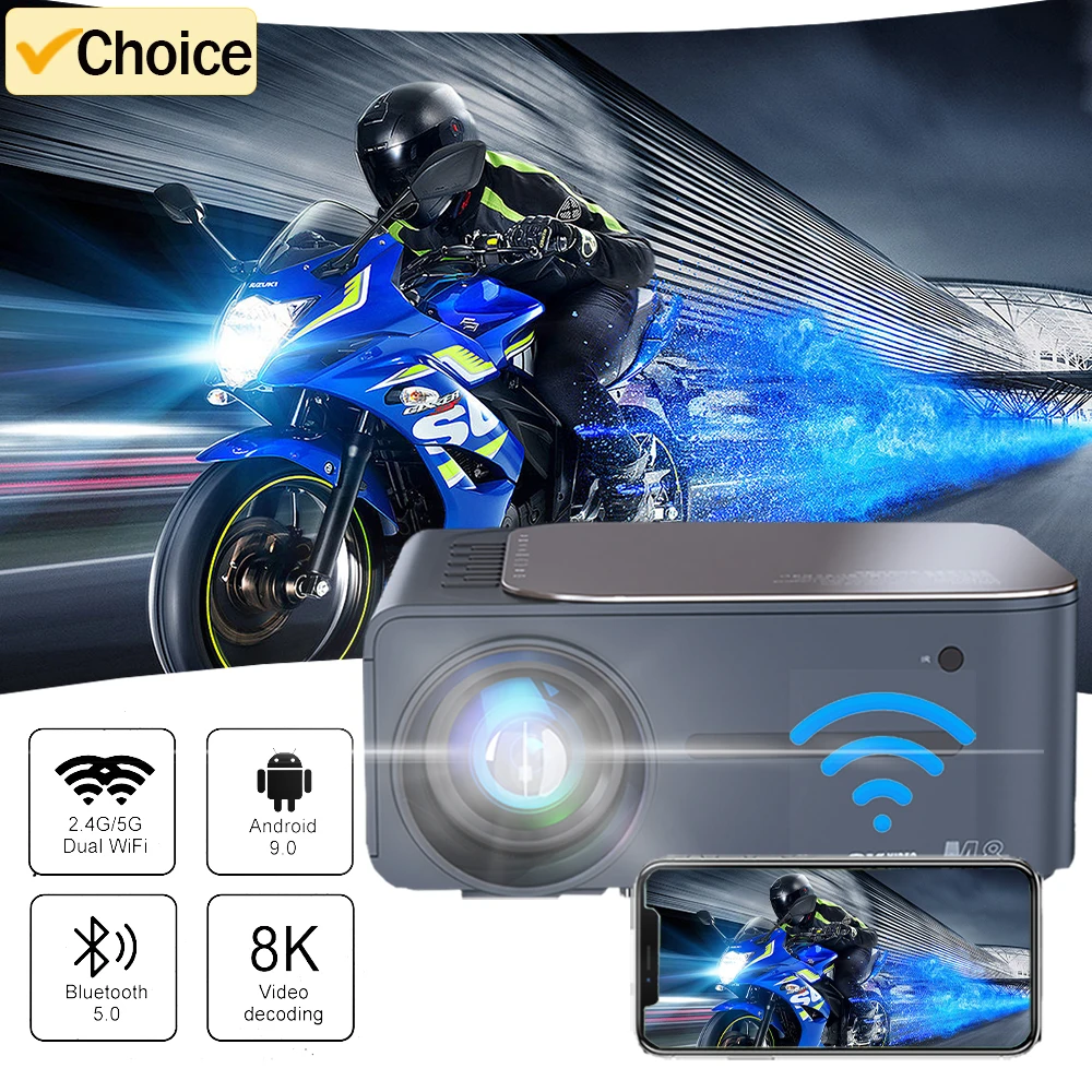 2024 New 8K Professional Projector for Teaching Projector 1080P Home Movie Projector Wireless Cast Screen Android 9.0 Projector