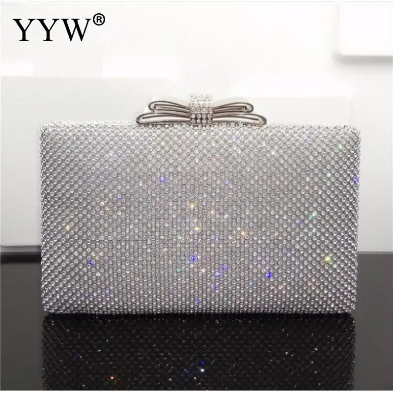 2023 New Diamond Women Luxury Clutch Evening Bag Wedding Crystal Bridal Wedding Clutch Bags Party Banquet Chain Shoulder Bag