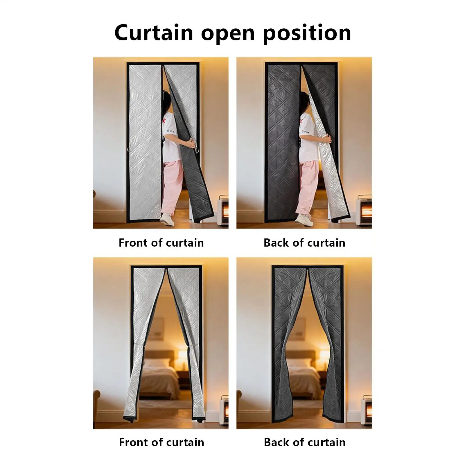 Thermal Door Cover Magnetic Closure Blanket Insulated Winter Entrance Cover For Home Kitchen Entryway Garage Patio Backyard