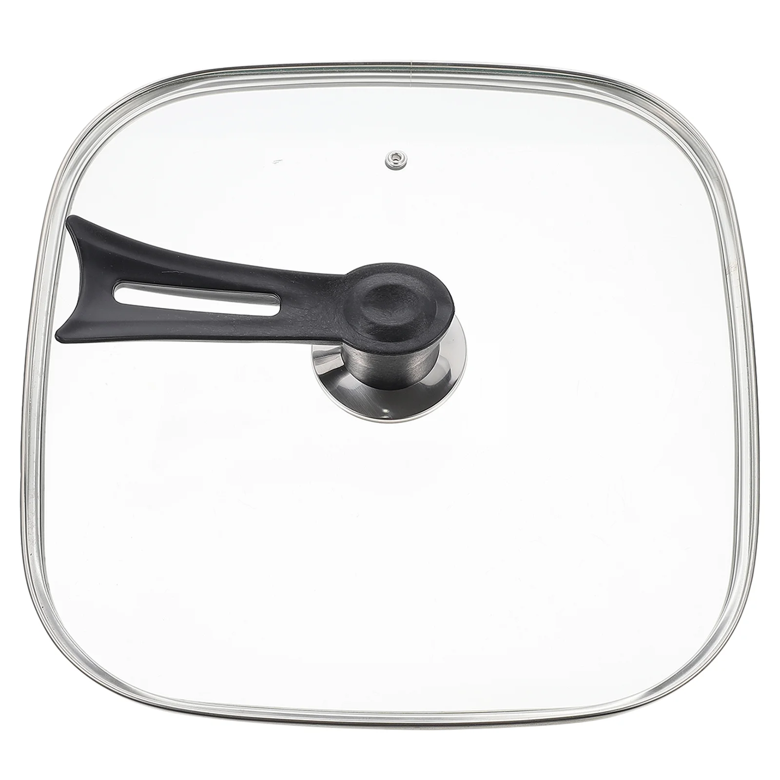 Square Electric Hot Pot Glass Lid With Vent Hole Cookware Replacement Lid Kitchen Utensil Parts Pan Cover Handle Design Safe