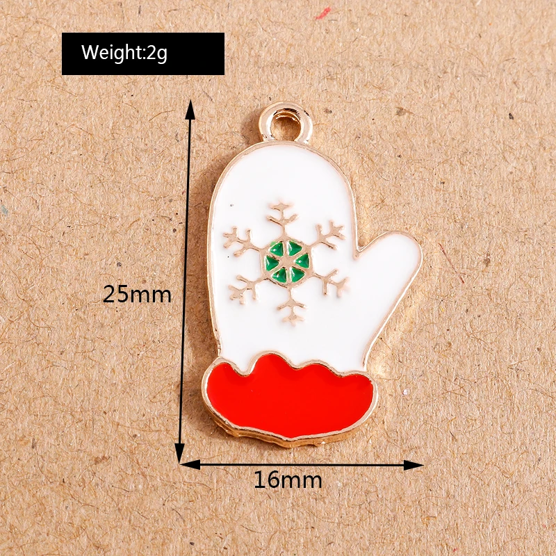 10 stücke 23*17mm Emaille Cartoon Weihnachten Santa Claus Charms Anhänger für Ohrringe Halskette DIY Schmuck Zubehör liefert – Detail 1